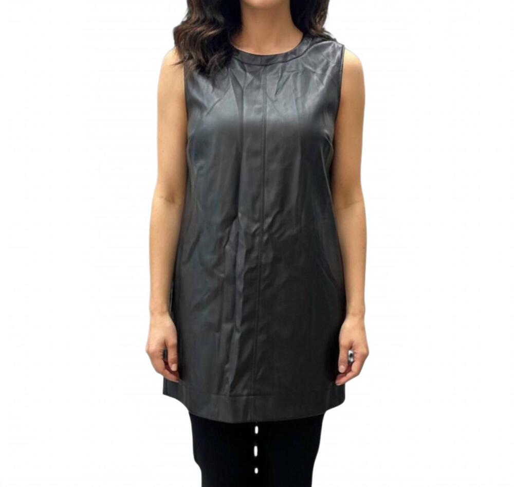 NEW JOY JOY sleeveless front seam mini dress in black
